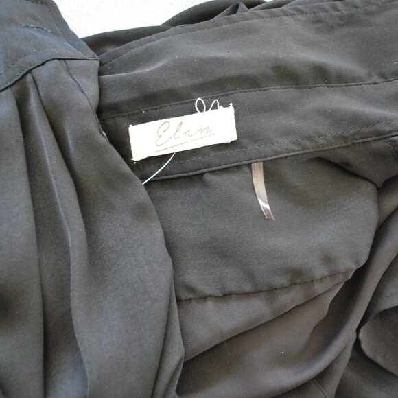 Elan Long Button Down Shirt Dress Black Thin Medium - Picture 4 of 4